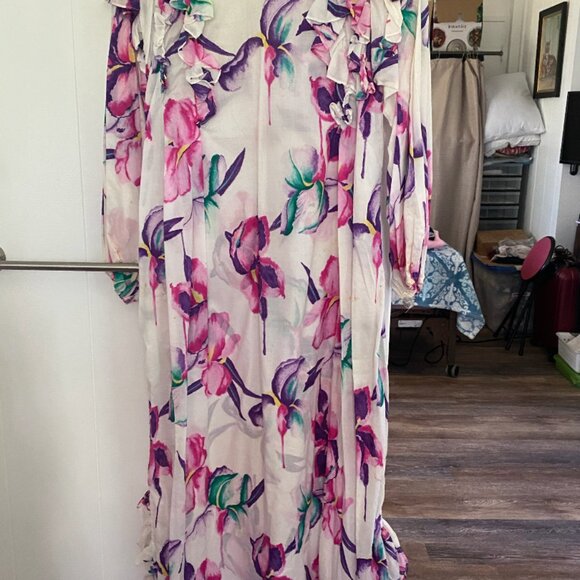 Vintage Hawaiian Mumu Aloha Maxi Dress by Roseline Petrus S/M - Picture 5 of 5